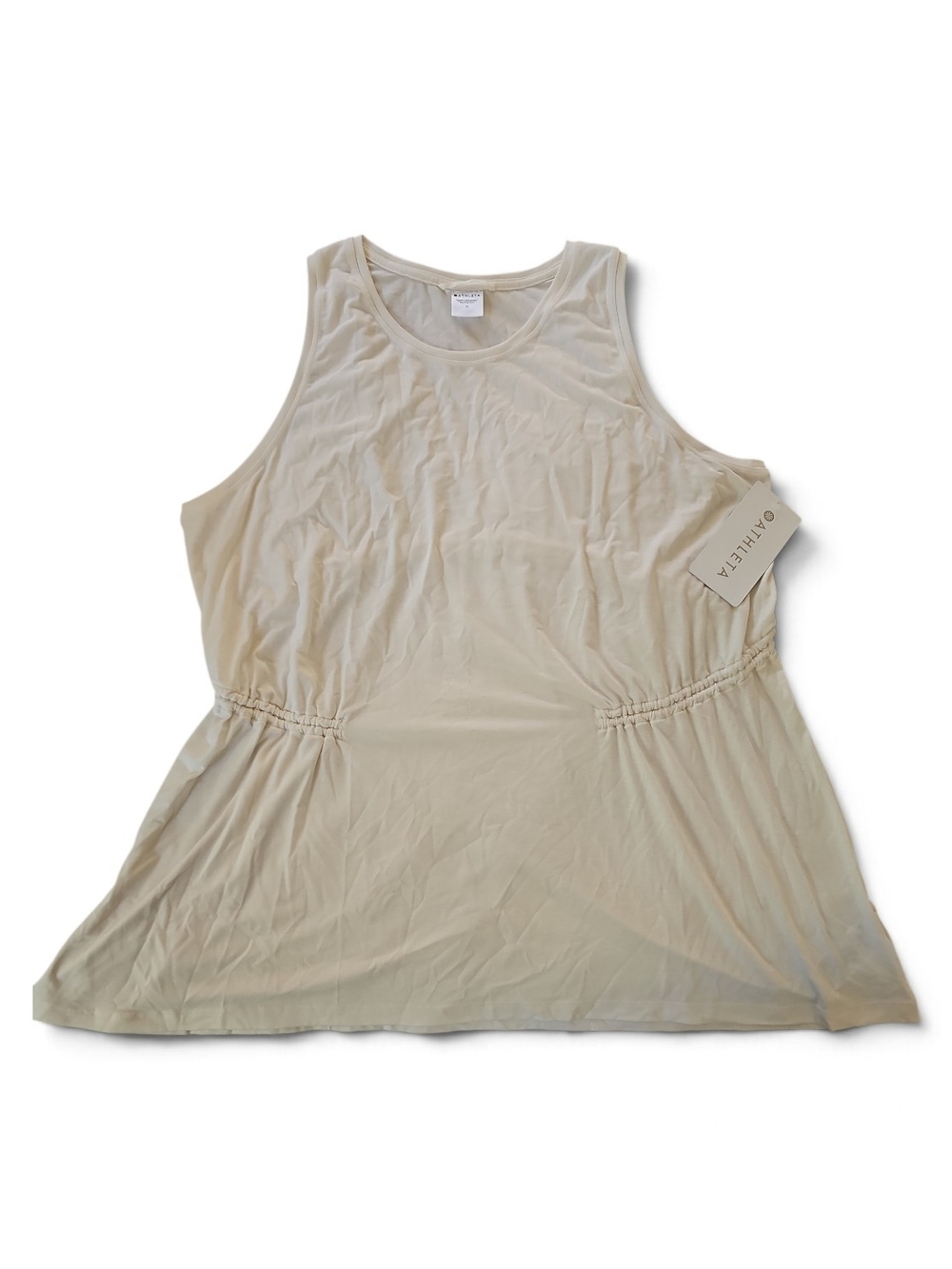 Athleta Light Cream Sleeveless Air Out Cinch Tank Sz 2X